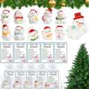 Civaner 40 Sets Christmas Mini Resin Snowman Figures with Lucky Tiny Snowman Inspirational Cards Employee Appreciation Gifts Holiday Winter Gift for Coworker Staff Xmas Party Favors Decoration