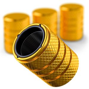 Aluminum Tire Valve Stem Caps  Anti-Rust, Premium Anodized Aluminum, Corrosion-Resistant, Easy Install, Universal Fit for Car, Truck, Bike, SUV  1 Pack/Set of 4 (Yellow Gold)