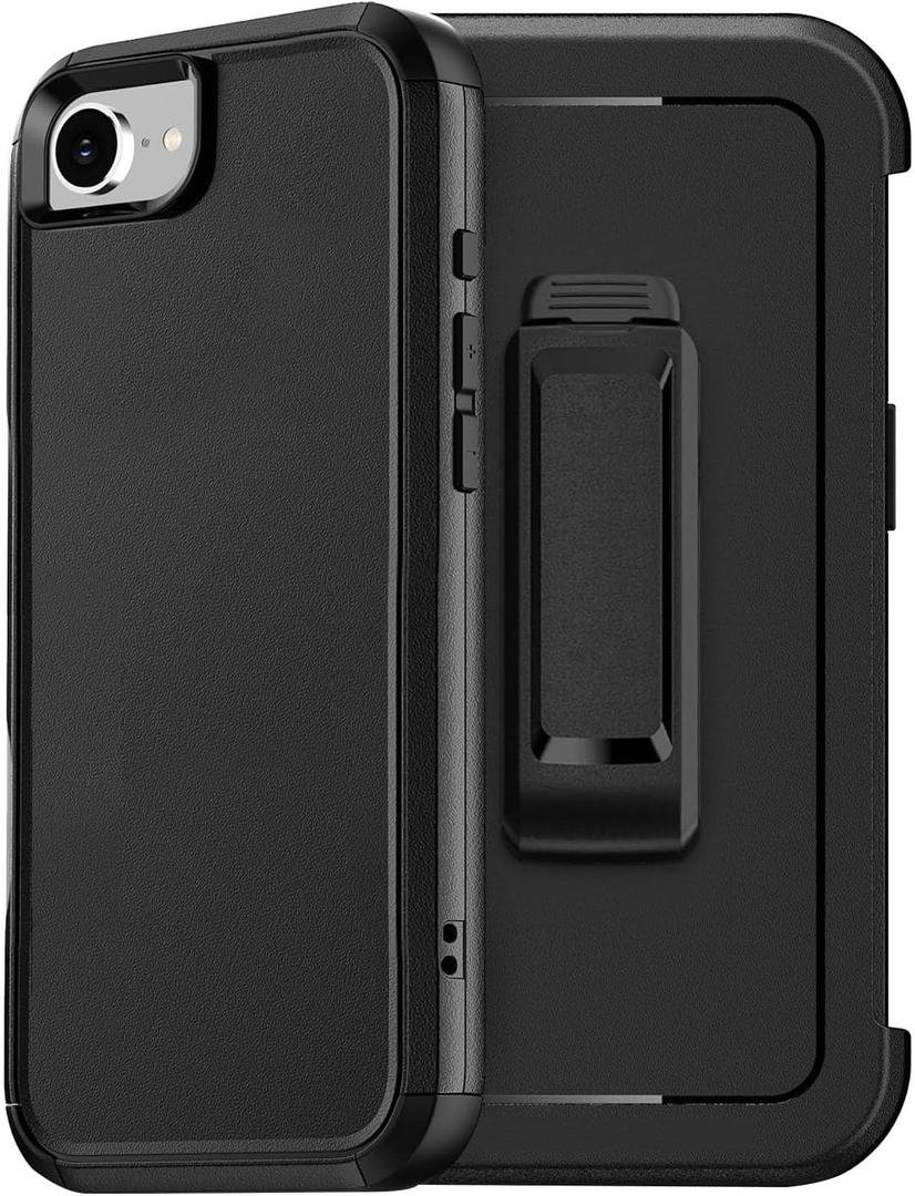 for iPhone 16e Case Heavy Duty Rugged Military-Grade Drop-Proof Ultimate Protection Unmatched Durability for iPhone 16e Case 6.1 inch(Black+Belt)