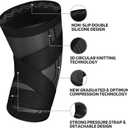 Compression Knee Brace for Women & Men, Workout, Sports, Daily Knee Compression Sleeve for Maximum Knee Pain Support & Fast Recovery1-Pack with Removable Adjustable Straps Knee Brace(XX-Large)