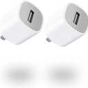 USB Wall Charger GKW Block Phone Charging Box Travel Plug Cube 2 Pack 5W Power Adapter for iPhone 14/13/12/11/10/8/7/6S/6/SE/XS/MAX/XR/X, Galaxy S7/S6/S5 Edge Kindle (Cable Not Included)