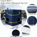 Weatherproof Outdoor Cat House, Feral Cat Insulated Heated Outside Plastic Cat House, Elevated Stray Feral Cat Shelter with Escape Door, Easy Assemble, Expansive Interior