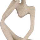 Sandstone Resin Thinker Style Abstract Sculpture Statue Collectible Figurines Home Office Bookshelf Desktop Decor(Small Sandstone,Left)