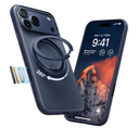 TORRAS for iPhone 17 Pro Case 360 Magnetic Stand O3 Fitness Series, [Fit for MagSafe] [360° Rotating Kickstand] 4X Mil-Grade Shockproof, Camera Control Button, Slim, Translucent Deep Blue