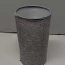 lifeholder Table Lamp, Bedside Nightstand Lamp, Simple Desk Lamp, Cylinder Table Lamp for Bedroom Living Room Office Study, Grey Shade and Silver Base (Grey)