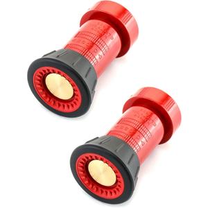 QWORK Fire Hose Nozzle, 1-1/2" Heavy Duty NPSH Thermoplastic Constant Flow Fog Nozzle, Fire Equipment, 2 Pack