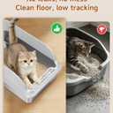 Stainless Steel Cat Litter Box with Lid, XL Extra Large High Sided Litter Box for Big Cats, Odor Free Open Top Litter Pan Easy Cleaning Anti-Urine Leakage Non-Stick, Includes Scoop, Light Grey
