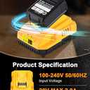 DCB112 20V MAX Battery Charger Replacement for Dewalt Battery Charger, Compatible with Dewalt 12V-20V Battery