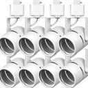 7W H Type Track Lighting Heads, GU10 Base Adapter 3000k 4000k 5000k Replaceable Supporting 2inch Bulb(NOT Included) Track Light Fixture for Kitchen Desk Living Room Wall Art Exhibition, 8 Pack, White