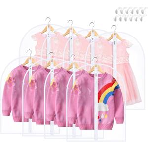 Garment Bags for Hanging Clothes, SMINDER Clear Plastic Bags Full Zipper Suit Bags PEVA Breathable Lightweight Garment Covers for Closet Storage, Suitable for Shirts, Jackets, Gowns (24" x 32"/8 Pack)