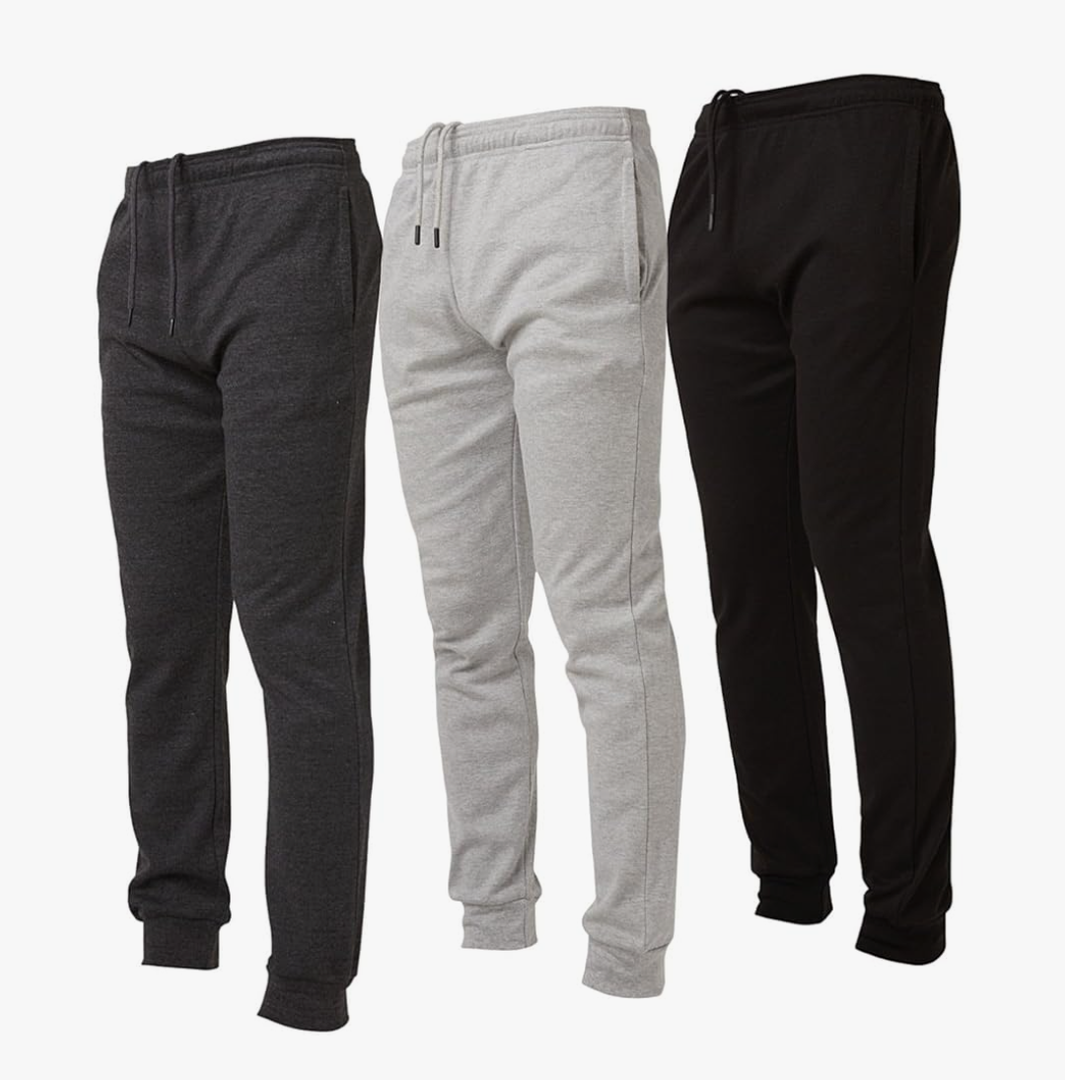 Ultra Performance 3 Pack Mens Lightweight Joggers for Men Casual Lounge Jogger Sweatpants with Pockets, S