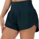 THE GYM PEOPLE Womens High Waisted Running Shorts Quick Dry Athletic Workout Shorts with Mesh Liner Zipper Pockets, Small 