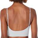 Maidenform Women's M Rib Seamless Brami, Pullover Wireless V-Neck Cami Bra, Removable Cups (White)