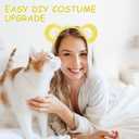 Bear Costume Accessories Set Animal Ears Headband Tail Nose Cartoon Cosplay Prop Kit 101 Day Christmas Dress up Party (One Size, Yellow)