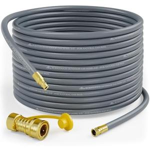 NUPICK 48FT 3/8" Natural Gas Hose,Natural Gas Quick Connect Hose with Quick Connect Fitting，Natural Gas Conversion Kit for Grill, Patio Heater, Pizza Oven, BBQ