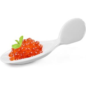 10Pcs Porcelain Tasting Spoons,Fish Shaped Caviar Sample Spoons for Tasting 3.9 x 1.6 x 1.2 inches Fish Shape Appetizer Plates,Dishwasher Safety,for Restaurant,Birthday Wedding Party,Cakes,Dessert