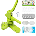 DCBADGE Button Maker Machine Multiple-Sizes, DIY Pin Button Maker Machine Kit with Interchangeable Button-Models&Free Button Parts&Circle Cutter&Wrench Gadget (Green, 75mm)