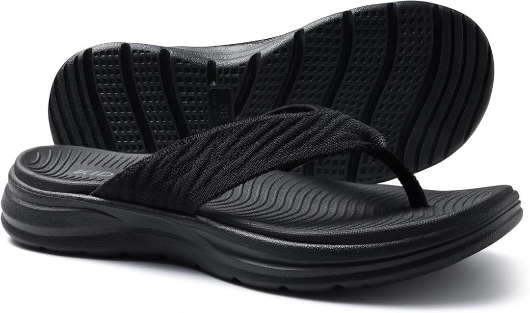 Women's Arch Support Flip Flops with Soft Cushion Comfortable Summer Beach Slip On Walking Thong Sandals, Size: 7.5