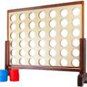 Monoprice Giant Four-in-a-Row - for Tailgating, Bbqs, Camping, Outdoor Events, and Much More - Pure Outdoor Collection, Wood, 34 x 26 x 4.25 inches