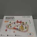 Tiny Land 55PCS Wooden Train Set - Compatible with Major Brand Tracks, Educational Toy for Toddlers & Kids Ages 3-7, Durable Wooden Railway Tracks