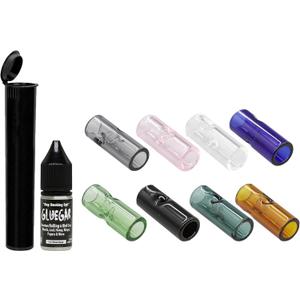 Rollers-Glass Tips-12 Pack- Variety Sizes & Colors (8mm,10mm,12mm) Bundled with GlueGar 10ml, Tube, Caligars Sticker (Mix, 12mm)