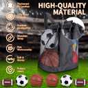 Lenwen 6 Pcs Sport Balls Set for Kids Teens, Include Official Size Basketball Football Soccer Ball with Sport Equipment Bags and Pumps Christmas Training Practice Gift (Retro Colors)