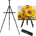 AROIC 17-66 Inch Art Easel Stand, Sturdy Aluminum Tripod for Table Top & Floor Painting - Portable Adjustable Display Easel for Canvases with 1 Storage Bag | Studio, Hobby & Professional Artist Easels