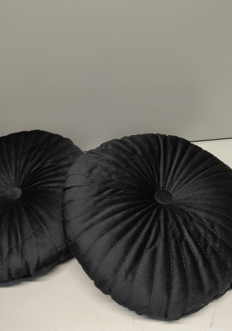 2 pcs Black pillows, 12x12