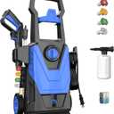 Electric Pressure Washer - 4800PSI Max 3.2GPM Power Washer Electric Powered with 20FT Hose, 4 Nozzles, Foam Cannon, Power Washer for Cars, Patios, Driveways, Blue