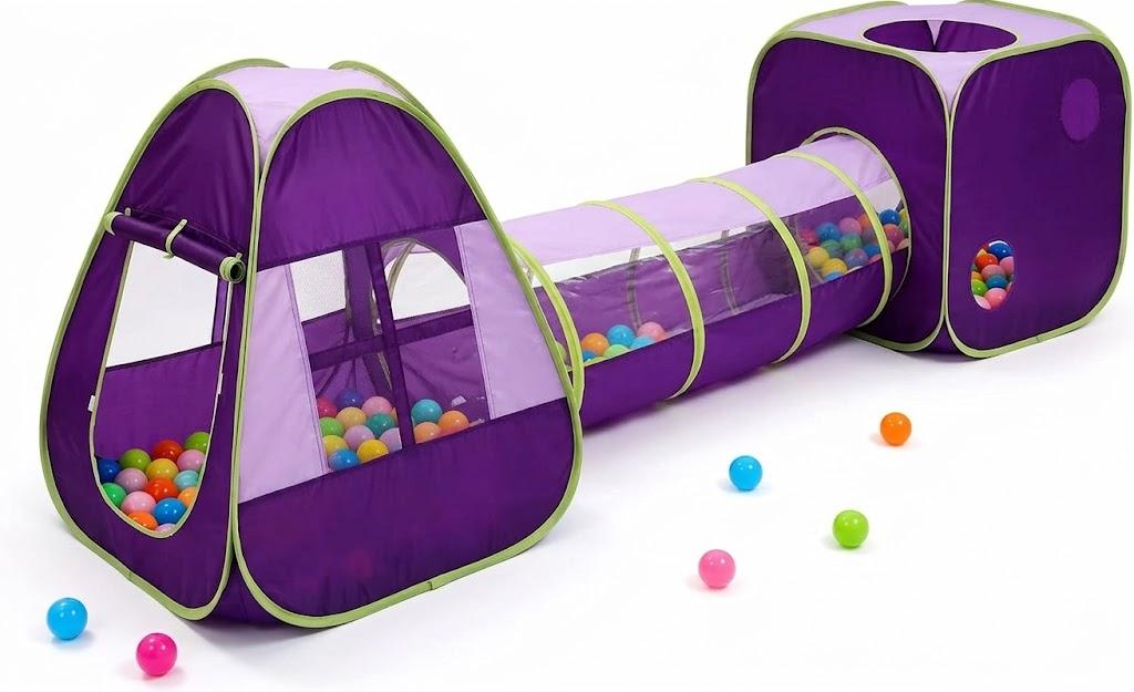 3-in-1 Pop Up Play Tent Set with Tunnel and Ball Pit | Indoor Outdoor Playhouse for Ages 3+