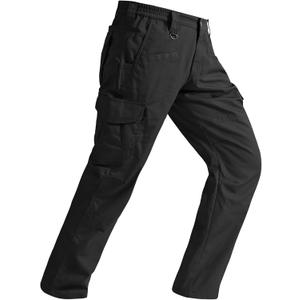 SPOSULEI Mens Tactical Pants Ripstop Cargo Work Pants with 9 Pockets Water Resistant Breathable Hiking Construction Pants (Black, 34Wx34L)