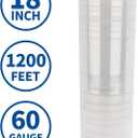 NEXCOVER 18 Inch Stretch Wrap - 1200 Feet | 60 Gauge, 2 Roll Clear Plastic Self-adhering Stretch Wrap Film for Pallet Wrap, Thick and Durable Packing Moving Supplies Heavy Duty Shrink Film.