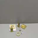 Single Cylinder Deadbolt Lock - Gold Satin Brass Square for Front Door with 3 Keys Modern Heavy Duty High Security Lock (Deadbolt, Satin Brass)