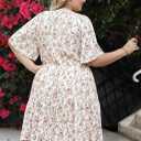 Nemidor Womens Plus Size Summer Dress Floral Print Boho Swing Short Sleeve V Neck Casual Mini Dresses with Pocket