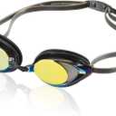Speedo Unisex-Adult Swim Goggles Mirrored Vanquisher 2.0 (Deep/Gold)
