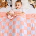 yescool Pink Checkered Weighted Blanket 5 Pounds Plaid Weighted Throw Blanket, Heavy Blanket for Sleeping, Tartan Bed Throw Blanket Gift for 40-60lbs, 36"x48"