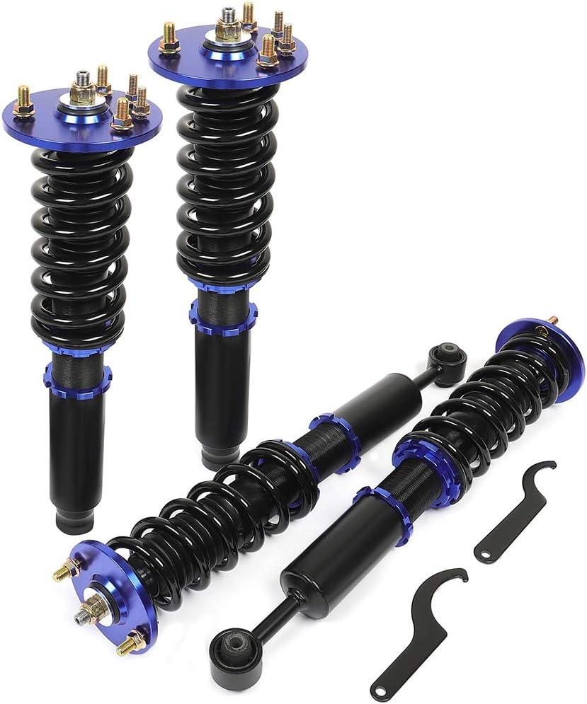 Coilover Struts Spring Shocks Adjustable Height Coilovers Suspension Struts Coil Spring Shocks Struts Full Set ECCPP Fit for 01-03 for Acura CL /99-03 for Acura TL /98-02 for Honda for Accord - Blue