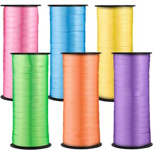 6 Rolls Curling Ribbon Spring Easter Ribbon 1800 Feet Colorful Balloon String Ribbons 1/5 Inch Thin Ribbons for Arts Crafts Easter Spring Gift Wrapping Wedding Birthday Party