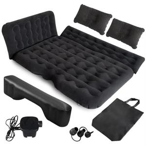 HNXKB SUV Air Mattress Car Camping Bed - Inflatable Thickened and Double Car Air Mattress Bed with Air Pump Portable Foldable Car Air Bed Mattress for Home Car Travel Camping-(Black)