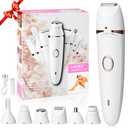 Facial Epilator for Women, Painless Electric Razors for Silk Skin, Portable Facial/Bikini Area/Underarm/arm/Leg Hair Removal Device - IPX7 Waterproof&Easy Cleaning, Ceramic Blade, Gifts for Her