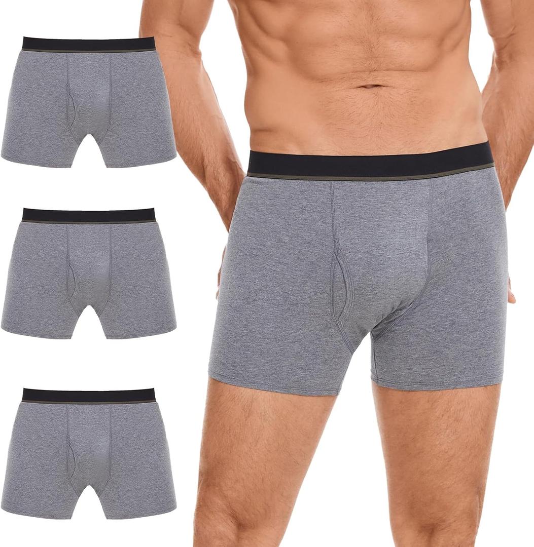 PurityLock Men's Washable Urinary Incontinence Underwear, Gray 3XL, 3 Pack