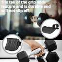 3 x Weight Lifting Grips for Men Women, Rubber Gym Grips Pads for Palm Protection, Anti-Slip Hand Palm Protection Wrist Wraps, Fingerless Workout Gloves for Men, Exercise Support Accessories (Black)