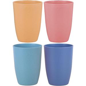 LuckyZone Wheat Straw Reusable Cup (12 oz) - Unbreakable Drinking Glasses Sets - Dishwasher Safe Tumbler - Lightweight, BPA Free and Eco friendly (4 Color)