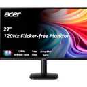 Acer 27 Inch Monitor- KB272-27 Inch FHD IPS (1920 x 1080) Display, Up to 120Hz Refresh Rate, 99% sRGB, Tilt, Adaptive-Sync Support (FreeSync Compatible) 1ms (VRB), sRGB 99% Color, HDMI & VGA Ports