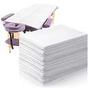 50 Pieces 31 x 70 Inches Disposable Bed Sheets Waterproof Bed Cover Massage Table Sheet Non-woven Fabric for Spa, Beauty Salon, Hotels (White)