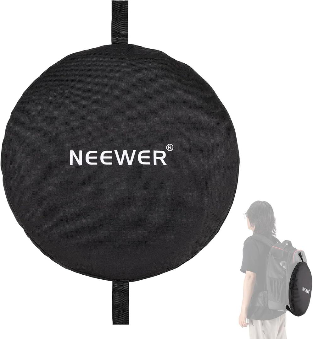 NEEWER 17"/43cm Carry Bag for Collapsible Light Reflector, Portable Dual Handle Diffuser Storage Bag Fits Reflectors Up to 43"/110cm, Heavy Duty Nylon Case for Outdoor Photography, NB-06