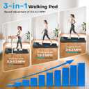 Walking Pad Treadmill, 6.2MPH Under Desk Walking Pad with 9% Incline, Treadmills for Home with Double Frame, 2.5HP Brushless Drive, 12 HIIT Programs, Remote Control, 330LBS Capacity