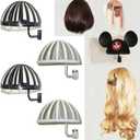 Pmsanzay 4 Pack Wall Mount Hanging Wig Stand, Wig Drying Holders, Plastic Wigs and Hats/Cap Rack Styling Drying Display Hangers, hold the shape of the wig and are EASY TO MOUNT. (2 Black+2 White)