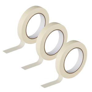 6 Rolls Masking Tape - 0.75-inch x 50m Masking Tape for Flawless Paint Jobs, Crafting, and Multipurpose Indoor and Outdoor Use- Strong Adhesive, Waterproof and High Temp (Beige White)
