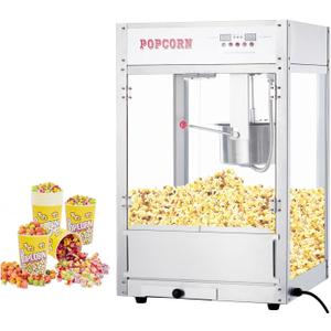 12 OZ Larga Commerical Popcorn Machine Movie Night, Temperature Control with Digital Display, Popcorn Popper with 10 PACK Popcorn Buckets, Old Fashion Popcorn Machine Movie Theater Style